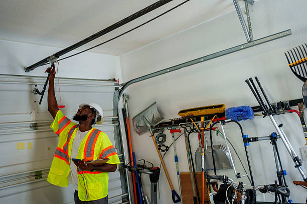 Professional Garage Door Panel Replacement technician working in Hildebran, NC
